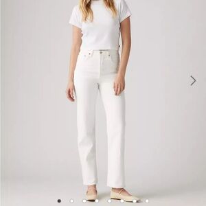 Levi’s Ribcage High Rise Straight Jeans in white